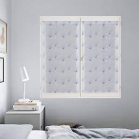 Paire de Voilages Imprimés Géométriques en Bleu - 60x160cm, Finition Passe-Tringle