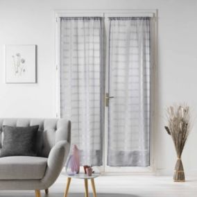 Paire de Voilages Passe-Tringle "Candide" 70x200cm Gris