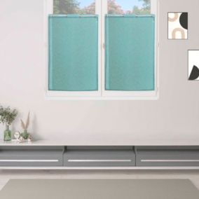 Paire de Voilages Étamine Unie avec Œillets Métal - 60x90cm - Bleu Ardoise.