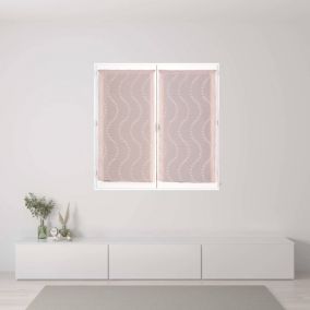Paire de Voilages Vieux-Rose avec Petits Nœuds - Finition Passe-Tringle 60x90cm