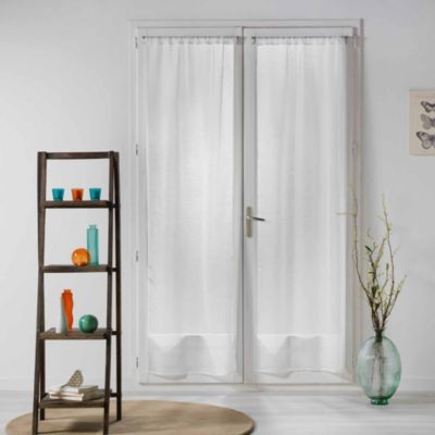 Paire droite passe tringle 2 x 70 x 200 cm luminette unie luminea Blanc