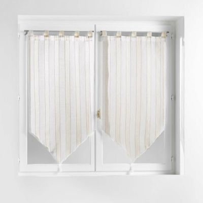Paire pompon passants 2 x 60 x 90 cm tisse naturel charlize Sans