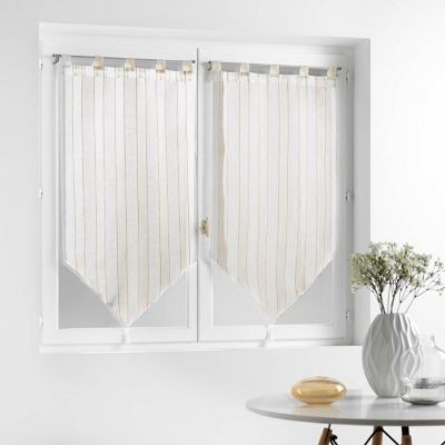Paire pompon passants 2 x 60 x 90 cm tisse naturel charlize Sans