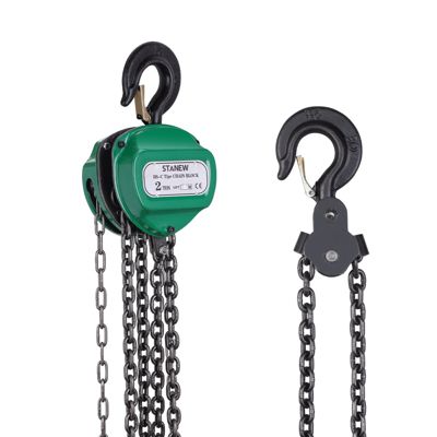 Palan à Chaîne Manuel Triangles, 1 Tonnes, Hauteur de Levage 5 m, Vert