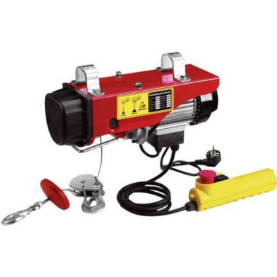 Palan électrique 60379, capacité 125/250 kg, corde 12 m, fixation par colliers doubles