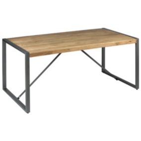 PALISSA - Table de Repas 180cm Bois et Acier Patiné