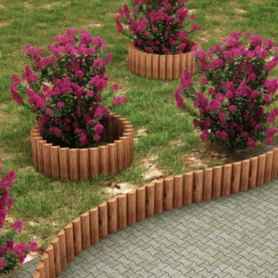 Palissade Flieden pin 150 x 20 cm bois foncé en.casa