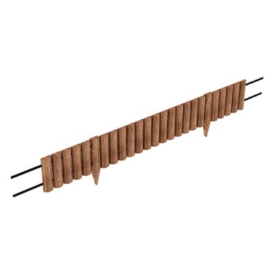 Palissade Flieden pin 150 x 20 cm bois foncé en.casa
