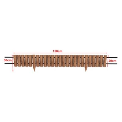 Palissade Flieden pin 150 x 20 cm bois foncé en.casa