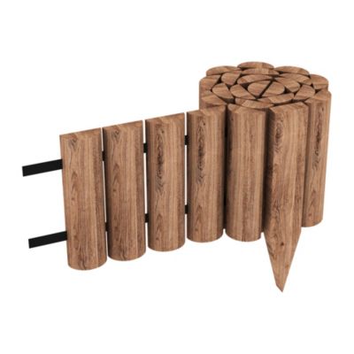 Palissade Flieden pin 150 x 20 cm bois foncé en.casa