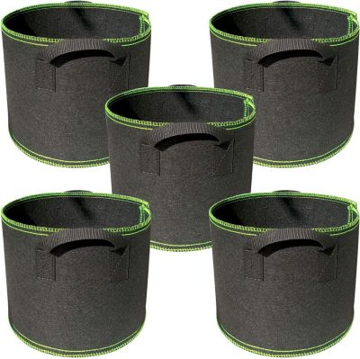 PALM BAMBOO Sacs de Culture  Sacs à Plantes de Jardin 5 x 2 Gallon 8L Respirant Non tissé avec Poignées