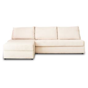 Palmira - canapé d'angle gauche - 4 places - convertible couchage quotidien - matelas 14 cm - en velours côtelé - Lisa Design