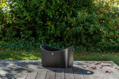 Panier à bûches en cuir Aduro Baseline noir