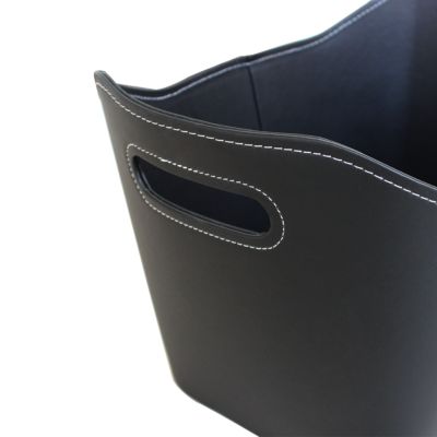Panier à bûches en faux cuir GoodHome Carroz avec poignée charge max 10kg