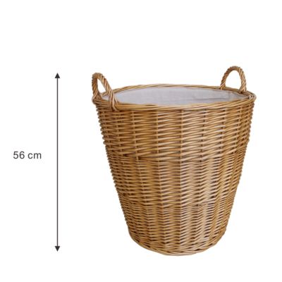 Panier à bûches en osier GoodHome Janel avec poignée charge max 10kg