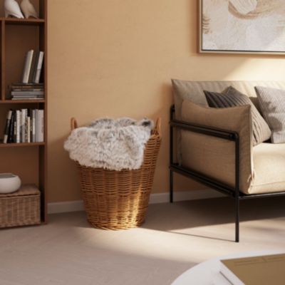 Panier à bûches en osier GoodHome Janel avec poignée charge max 10kg