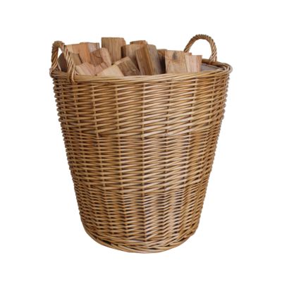 Panier à bûches en osier GoodHome Janel avec poignée charge max 10kg