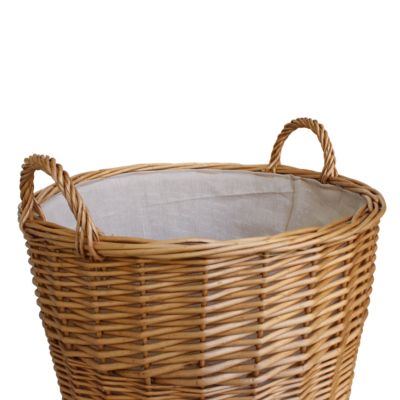 Panier à bûches en osier GoodHome Janel avec poignée charge max 10kg