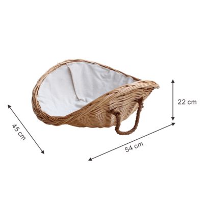 Panier à bûches en osier GoodHome Oisans avec poignée charge max 10kg