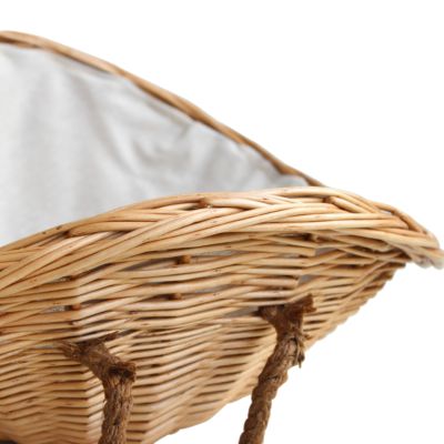 Panier à bûches en osier GoodHome Oisans avec poignée charge max 10kg