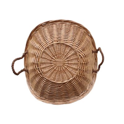 Panier à bûches en osier GoodHome Oisans avec poignée charge max 10kg