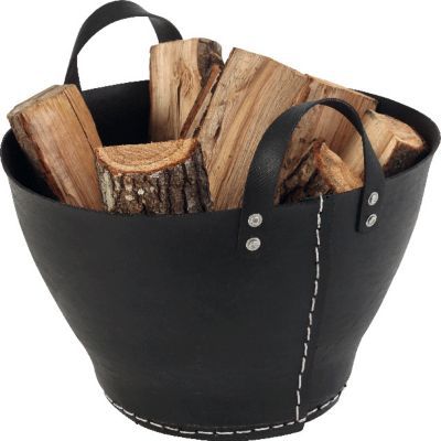 Panier à bûches en pneu recyclé Dixneuf Paros noir