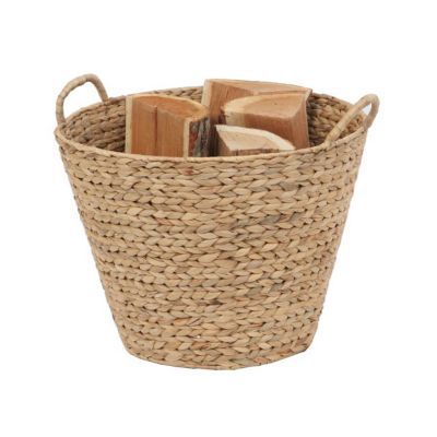 Panier à bûches et granulés en Jacinthe d’eau tressée à la main Le Marquier Pipa