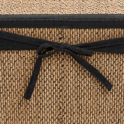 Panier à linge angle bambou et noir 48L avec couvercle l.37 x H.50 x P.49,5 cm, 5Five Simply Smart