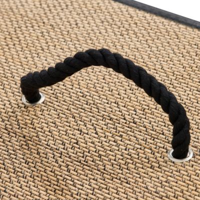 Panier à linge angle bambou et noir 48L avec couvercle l.37 x H.50 x P.49,5 cm, 5Five Simply Smart