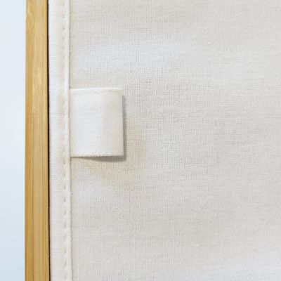 Panier à linge compartimenté et pliable beige et bambou, GoodHome Cervia