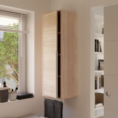 Panier à linge compartimenté et pliable beige et bambou, GoodHome Cervia