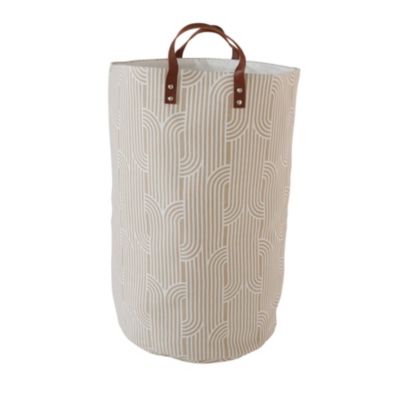 Panier à linge en polyester beige l. 36 x H. 56 cm Levasseur Archy