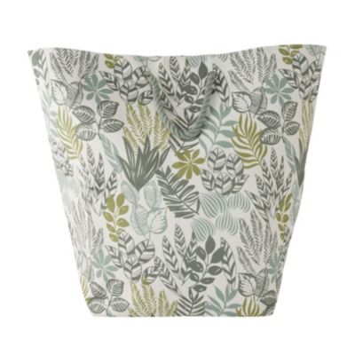 Panier à linge en polyester vert et blanc l. 40 x H. 60 cm, Levasseur Mangrove