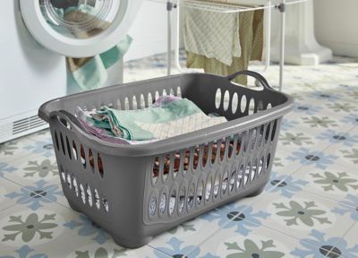 Panier à linge Glomma capacité 41,5 litres coloris graphite en polypropylène L.62,5 x l.44,5 x H.27,5 cm
