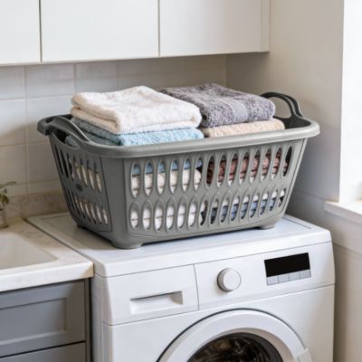 Panier à linge Glomma capacité 41,5 litres coloris graphite en polypropylène L.62,5 x l.44,5 x H.27,5 cm