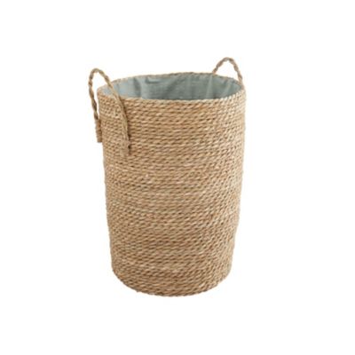 Panier à Linge VIVANNO Jacinthe D'Eau Naturelle - 45x70x44cm - Couvercle Rabattable - Doublure Amovible