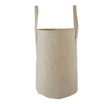 Panier à linge souple en tissu beige l.35 x H.50 cm, Future Home Lisa