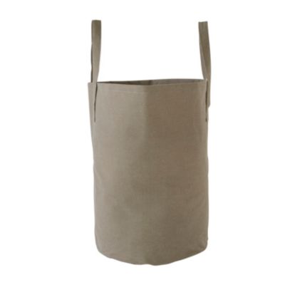 Panier à linge souple en tissu taupe l.35 x H.50 cm, Future Home Lisa