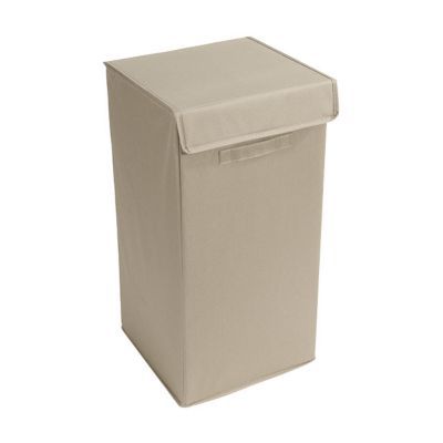 Panier à linge textile pliable taupe Baya