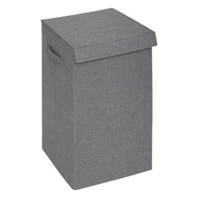 Panier à linge tissu gris 74 L l.36,5 x H.60 x P.37,5 cm, 5Five Simply Smart