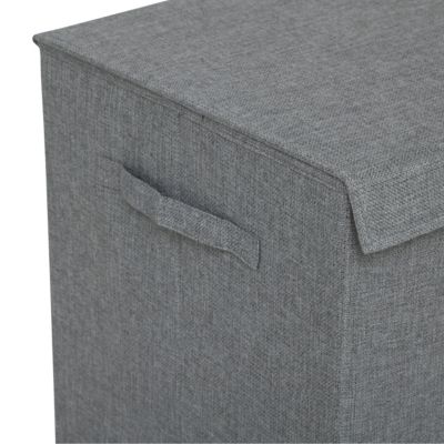 Panier à linge tissu gris 74 L l.36,5 x H.60 x P.37,5 cm, 5Five Simply Smart