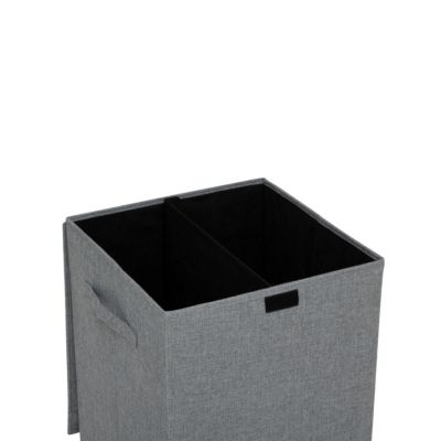 Panier à linge tissu gris 74 L l.36,5 x H.60 x P.37,5 cm, 5Five Simply Smart