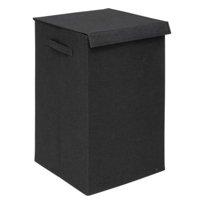 Panier à linge tissu noir 74 L l.36,5 x H.60 x P.37,5 cm, 5Five Simply Smart