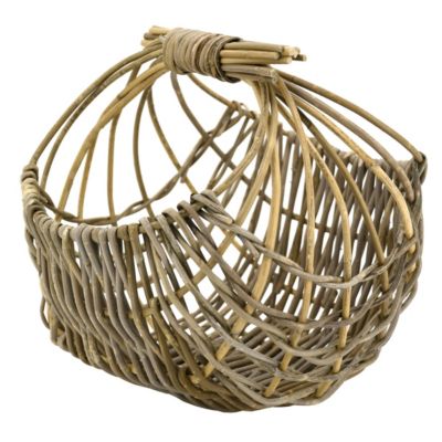 Panier arrondi ajouré en poelet gris 35 cm
