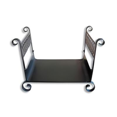 Panier à bûches de cheminée  couleur Noir , porte, range bûches en Fer forgé - 60 x 45 x Largeur 50 cm