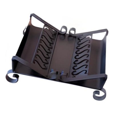 Panier à bûches de cheminée  couleur Noir , porte, range bûches en Fer forgé - 60 x 45 x Largeur 50 cm