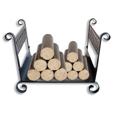 Panier à bûches de cheminée  couleur Noir , porte, range bûches en Fer forgé - 60 x 45 x Largeur 50 cm