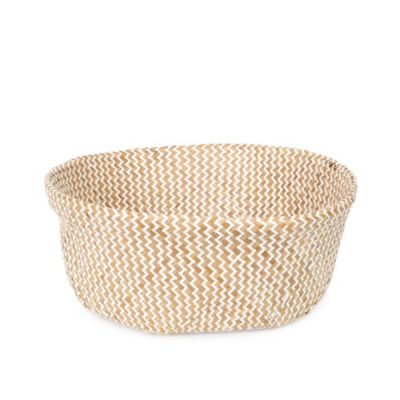 Panier Belly naturel et blanc taille L