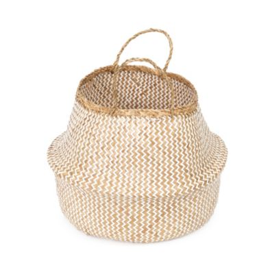 Panier Belly naturel et blanc taille L