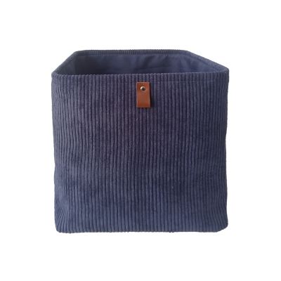 Panier carré en velours bleu marine Mixxit